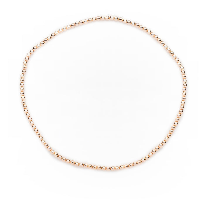 Classic Stretch Necklace in 14k Rose Gold Filled 4mm Beads