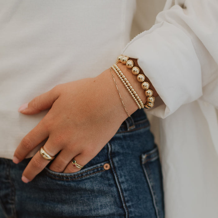 4mm 14k Yellow Gold Filled Bead Bracelet