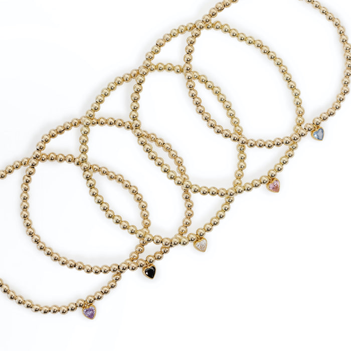 Mini Gemstone Heart Bracelet