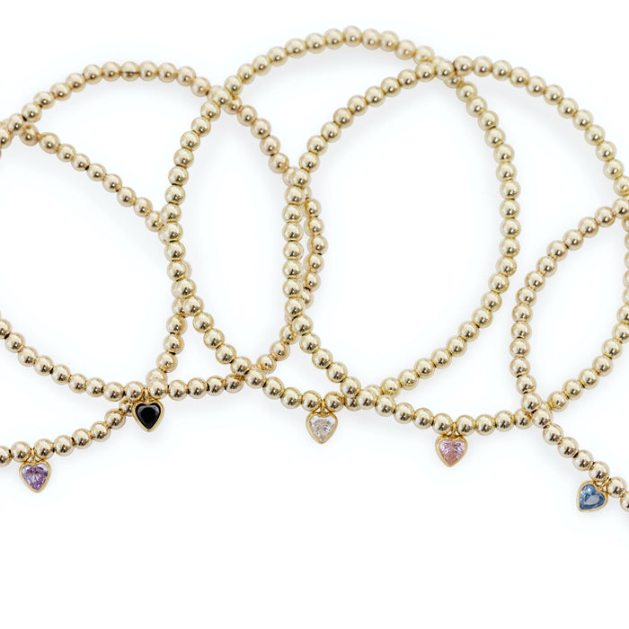 Mini Gemstone Heart Bracelet