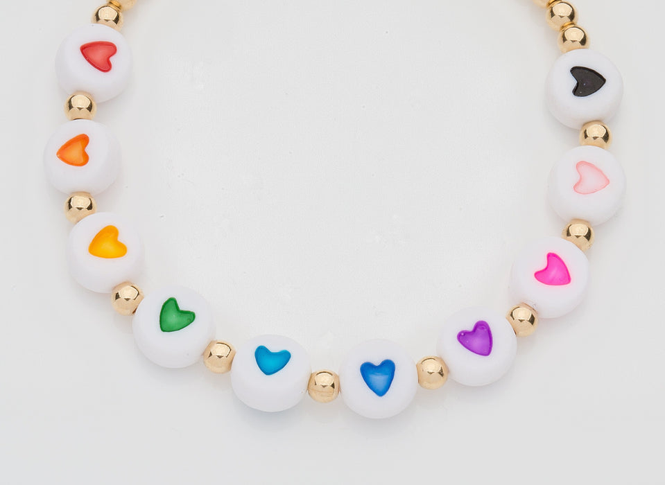 Custom Three Heart Bead Bracelet