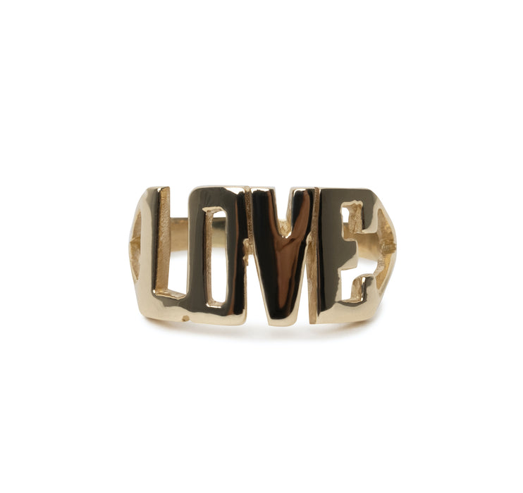 Solid Gold LOVE Ring