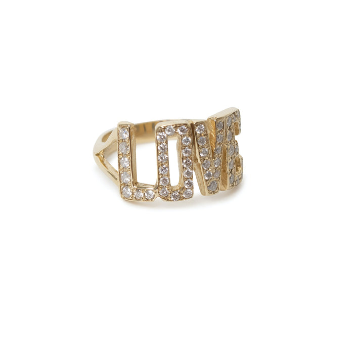 Diamond Solid Gold LOVE Ring