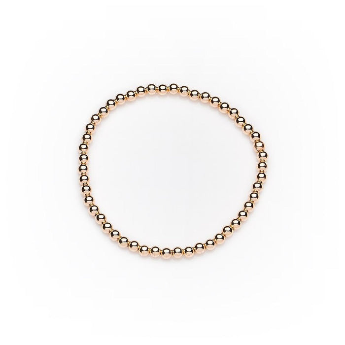 Classic 3mm 14k Rose Gold Filled Bead Bracelet