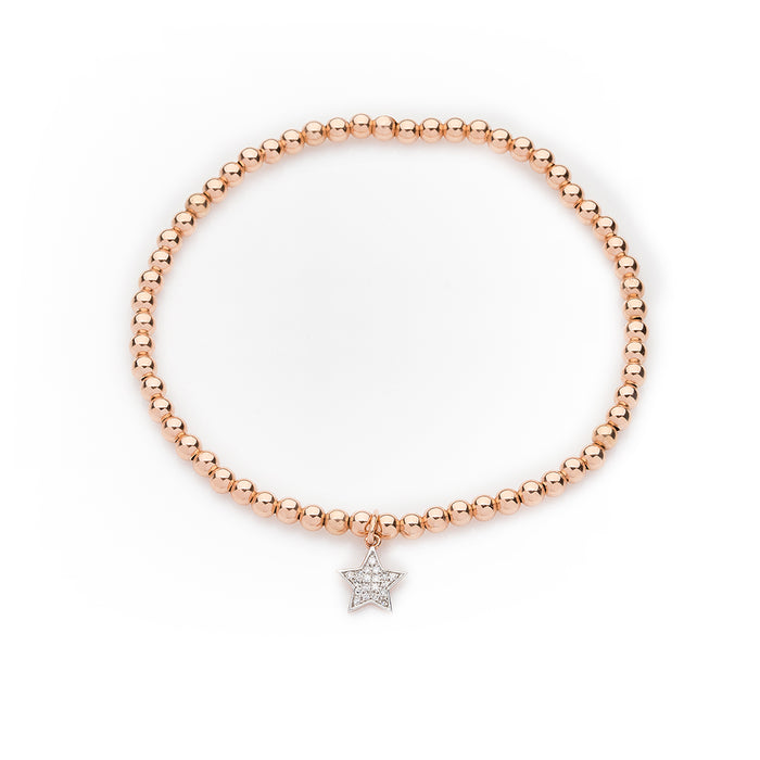 Pavé Diamond Star Bracelet in Rose Gold