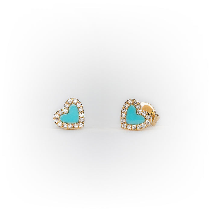 Mini Turquoise Diamond Hearts