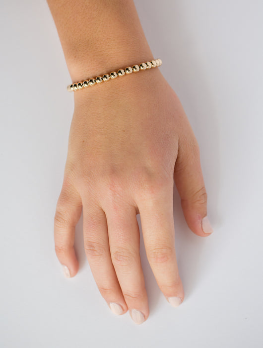 5mm 14k Yellow Gold Filled Bead Bracelet