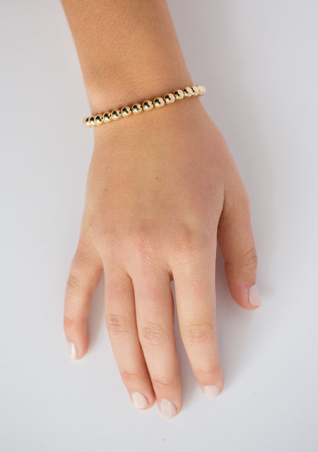 5mm 14k Yellow Gold Filled Bead Bracelet